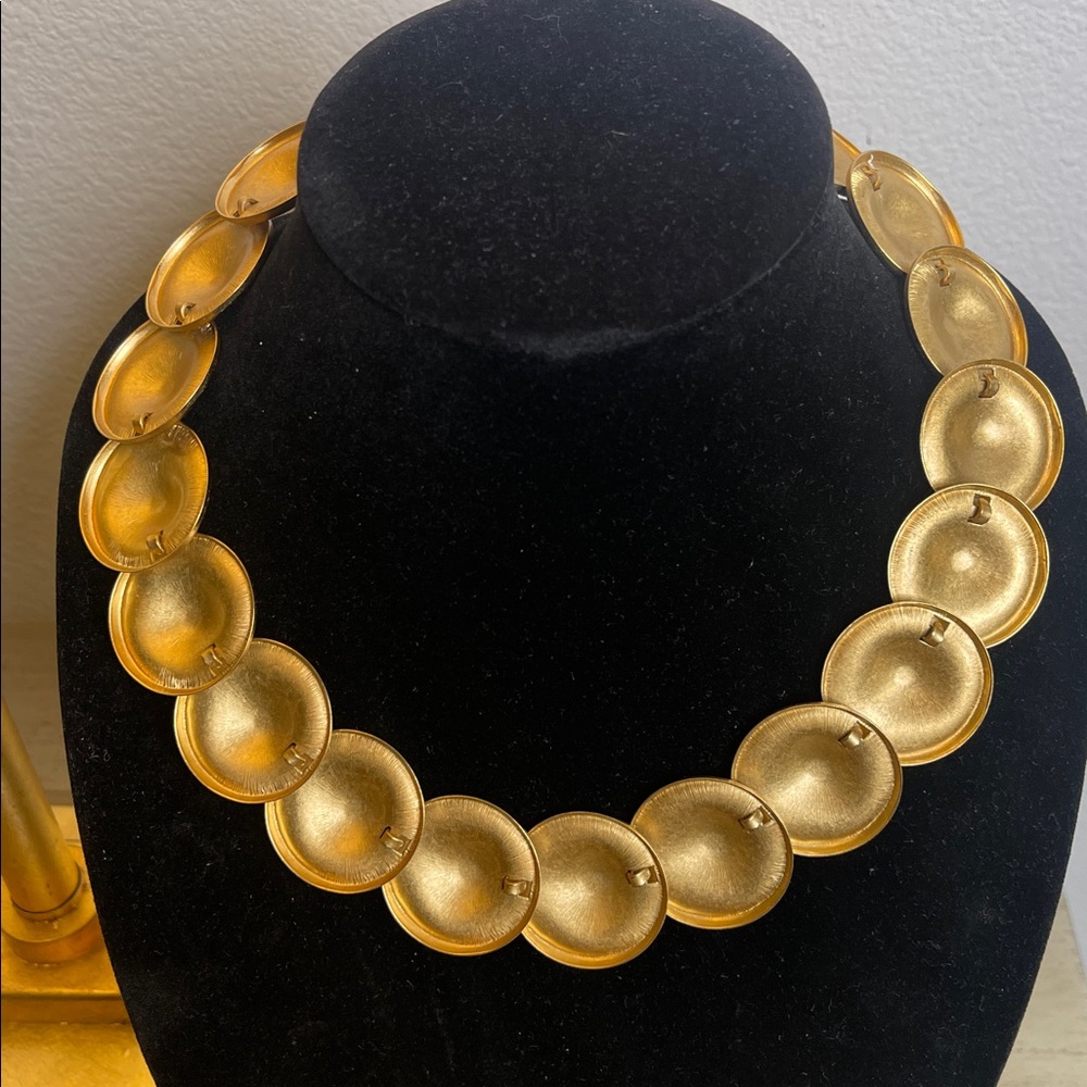 Monet Gold Disc Necklace - Picture 5 of 5